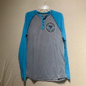 Buckle / Grey&Blue long sleeve  / size L